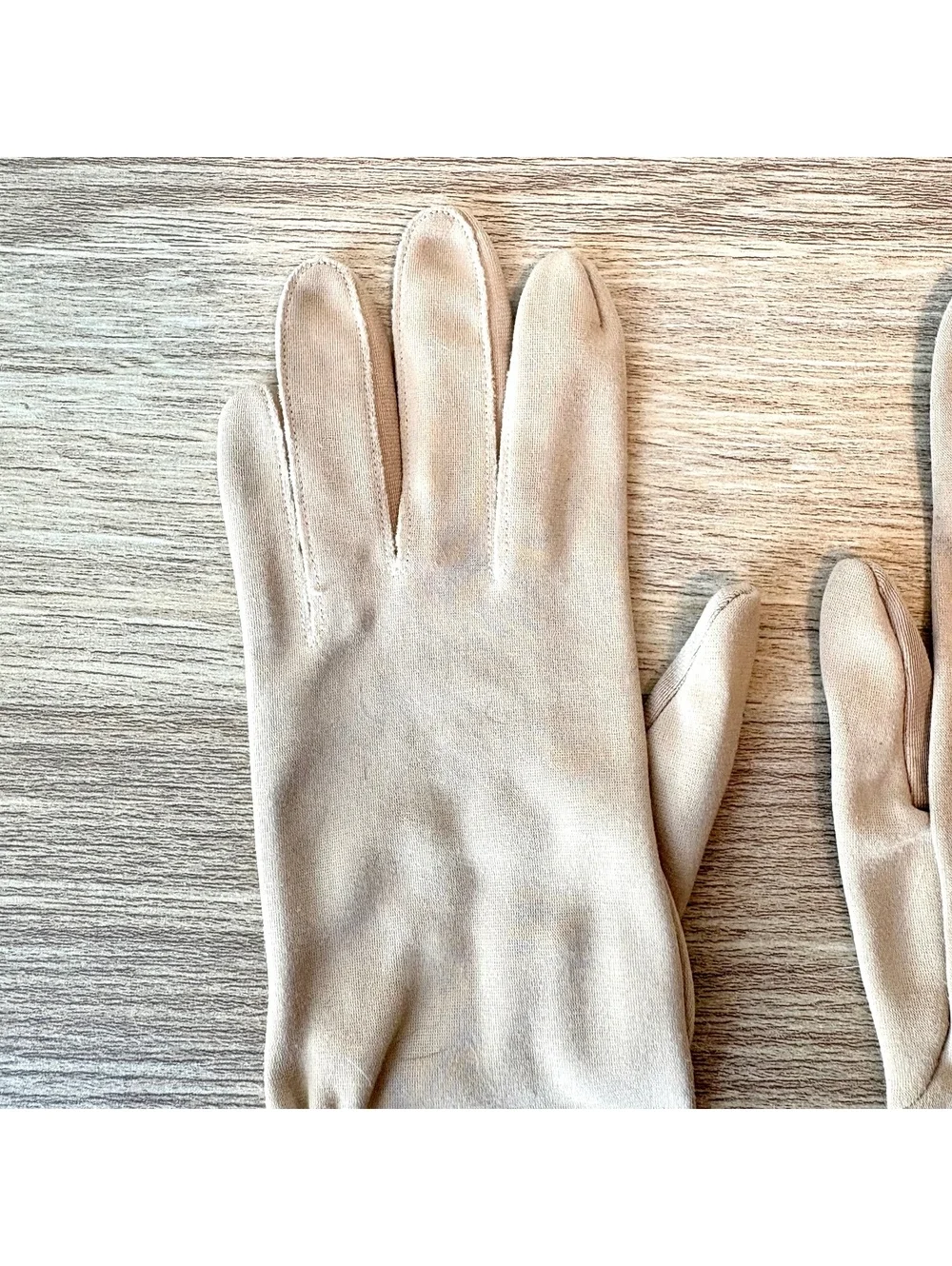Vintage Taupe Embroidered Gloves  Mid-Century Style Tea Party Halloween Costume